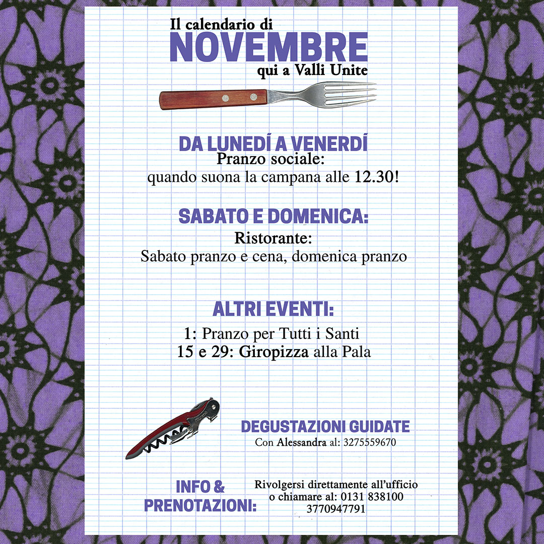 CALENDARIO DI NOVEMBRE